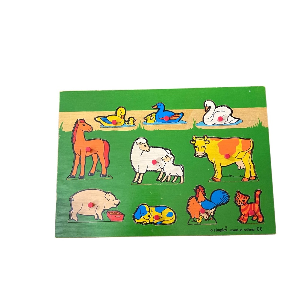 Vintage Simplex wooden pull knob puzzle